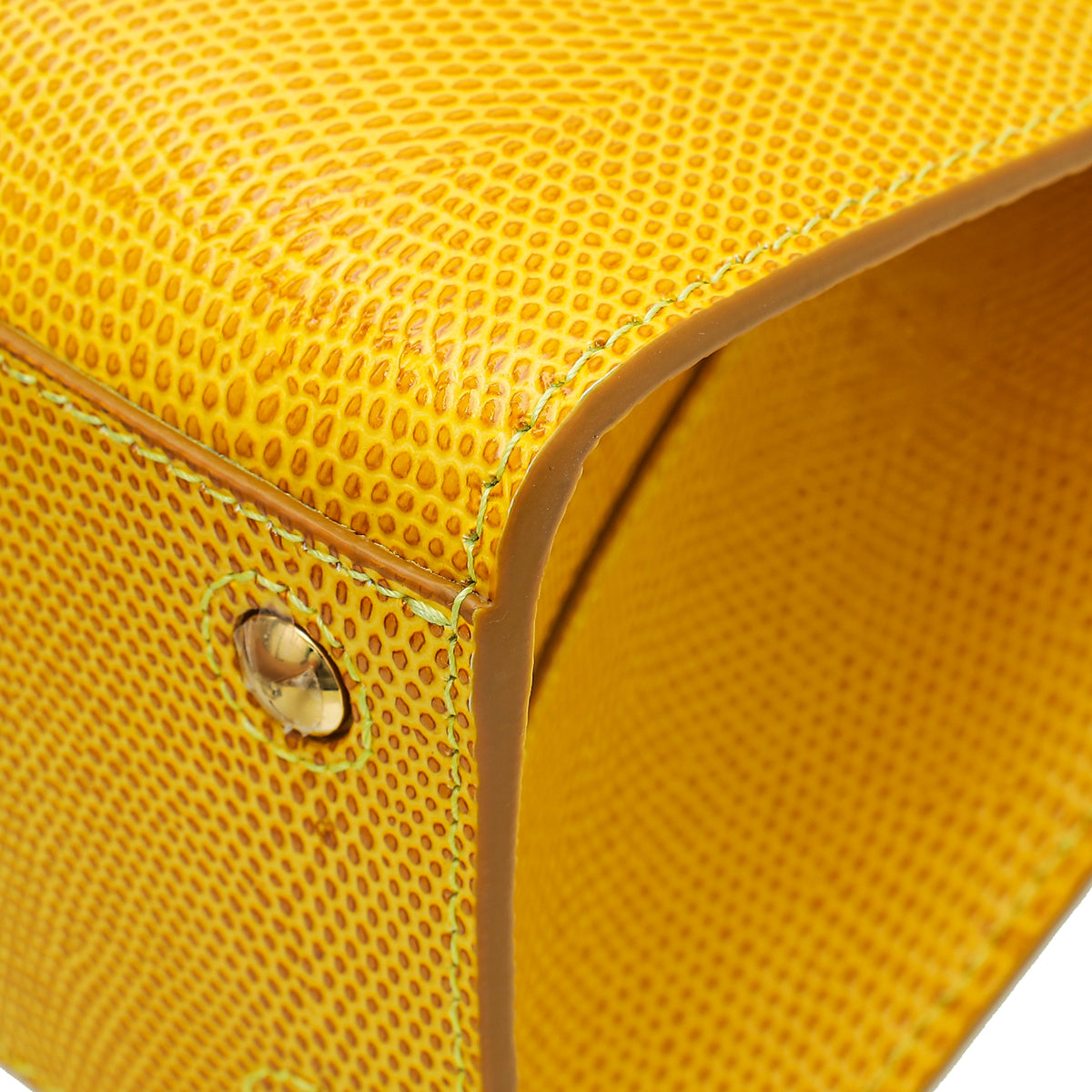 Burberry Marigold Lizard Embossed Frances Top Handle Bag