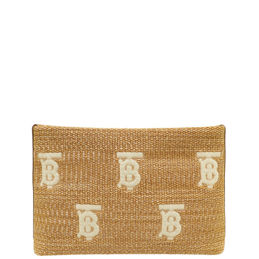 Burberry Bicolor Rafia Duncan Pouch