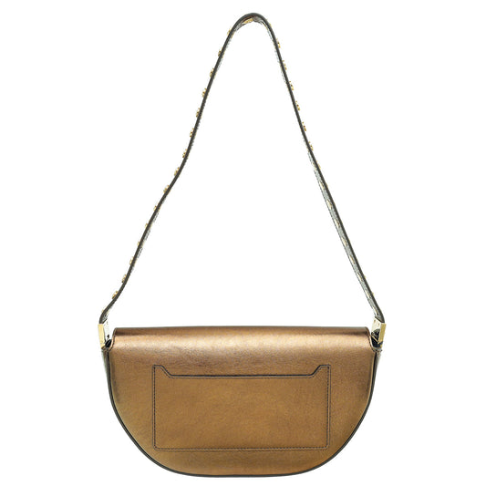 Burberry Metallic Bronze Studded Olympia Small Bag