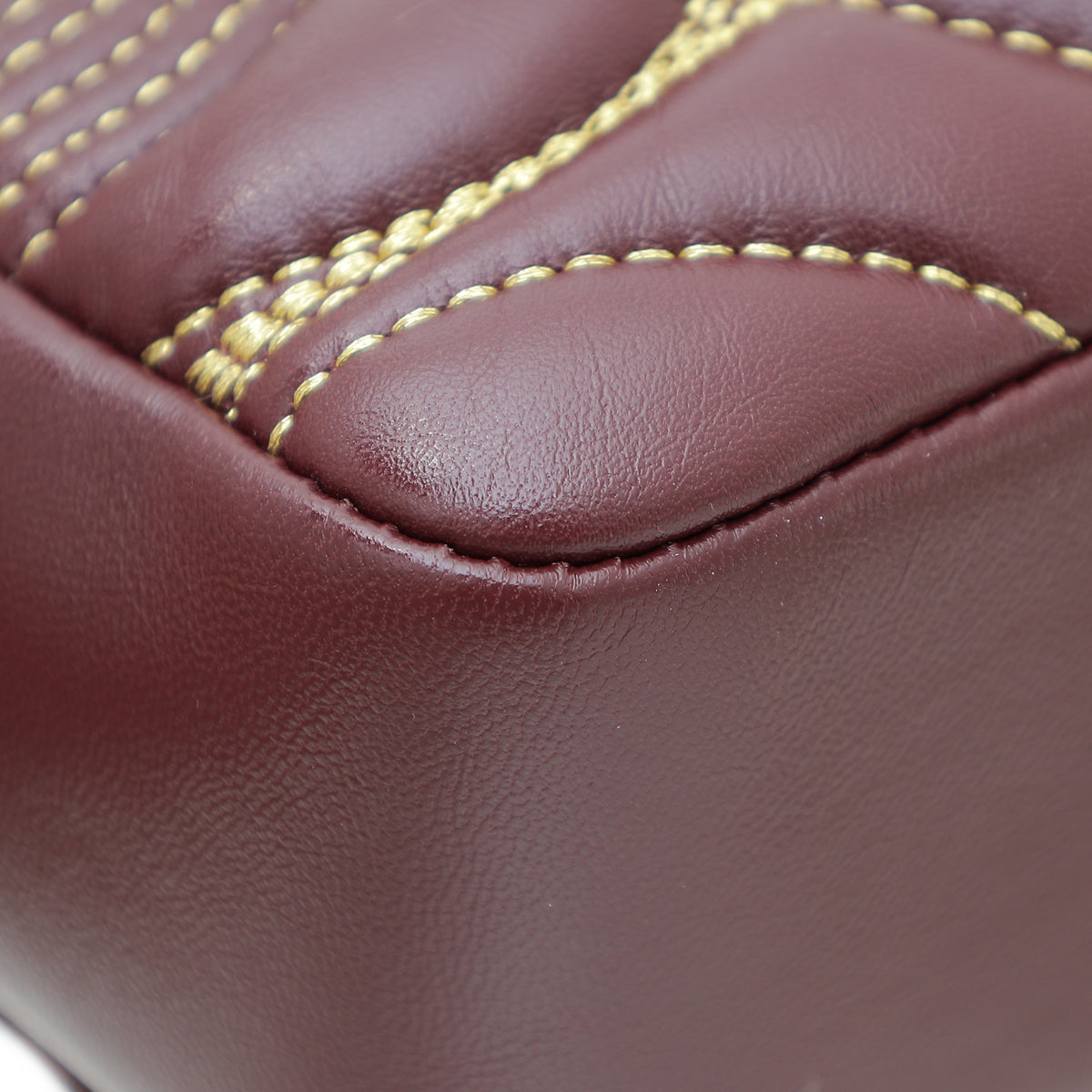 Burberry Dark Maroon Quilted Lola Small Chain Bag