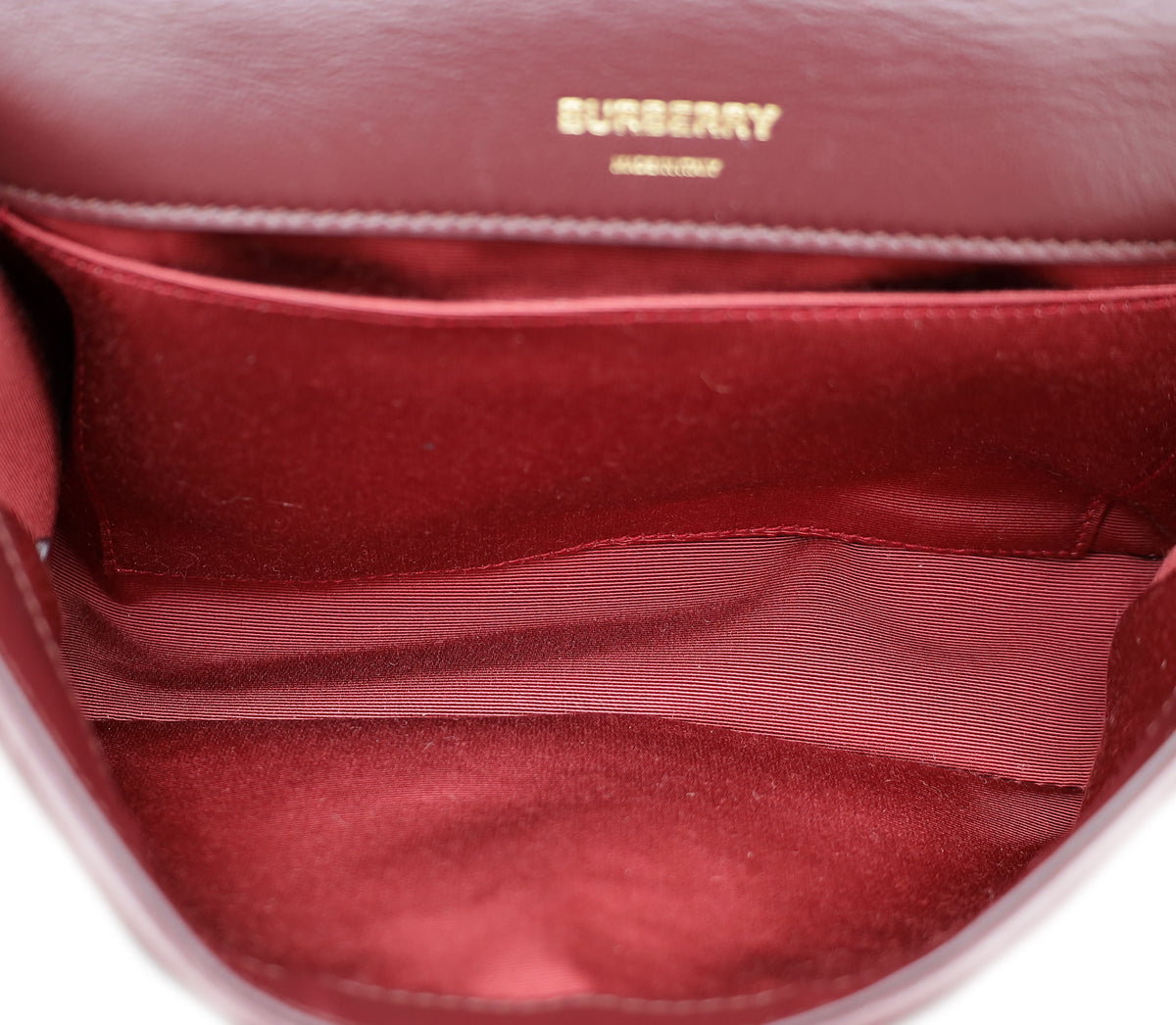 Burberry Dark Maroon Quilted Lola Small Chain Bag