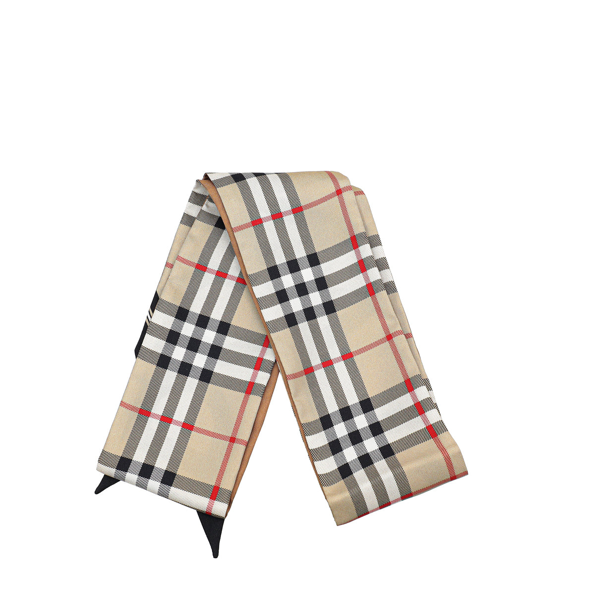 Burberry Tan Vintage Check Skinny Silk Twilly