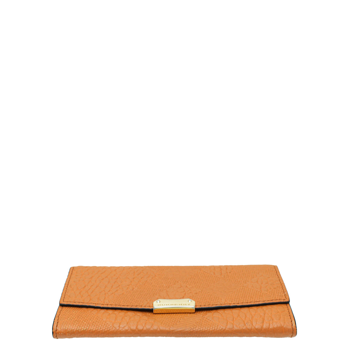 Burberry Orange Embossed Check Continental Wallet