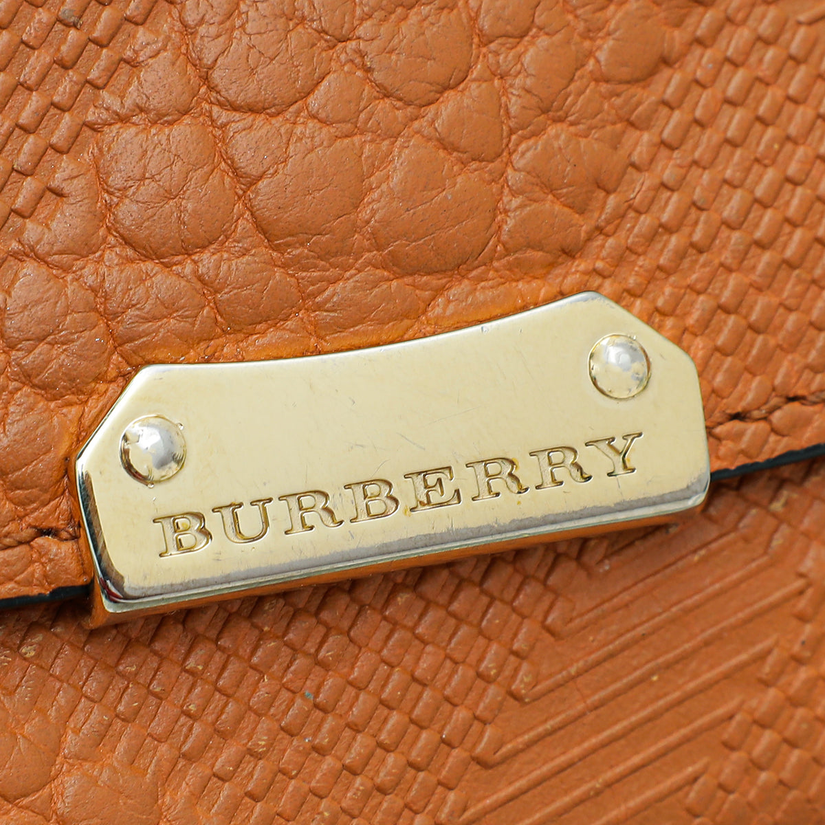 Burberry Orange Embossed Check Continental Wallet