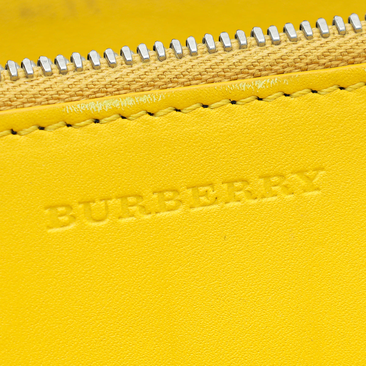 Burberry Yellow Zip Around Organizer Wallet