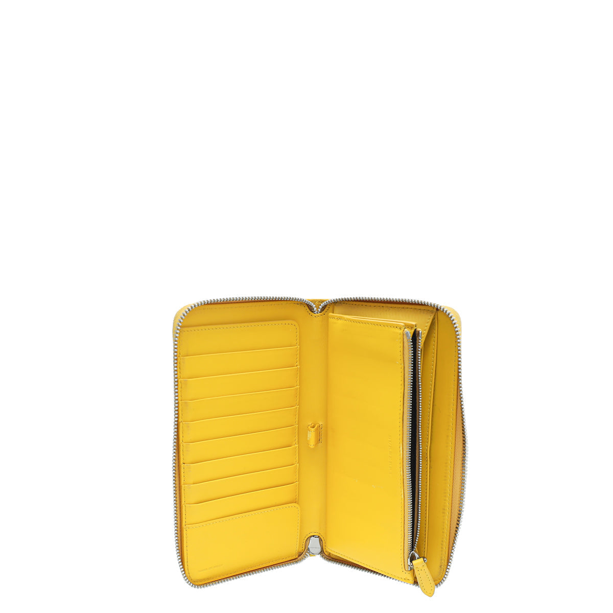 Burberry Yellow Zip Around Organizer Wallet