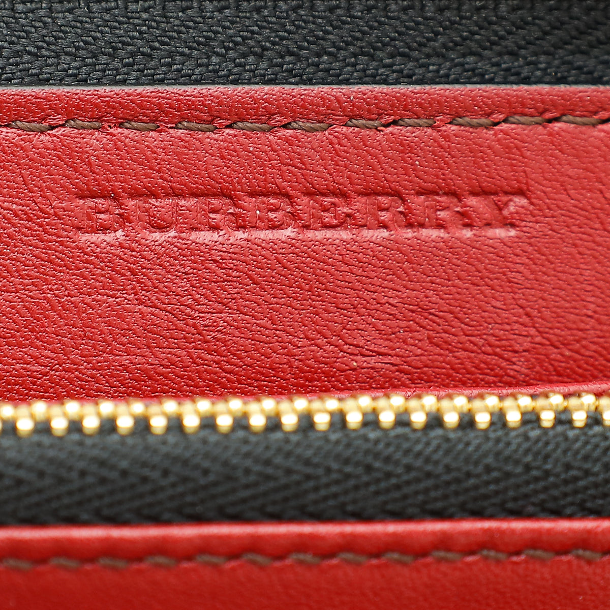 Burberry Red Zip Around Large Wallet