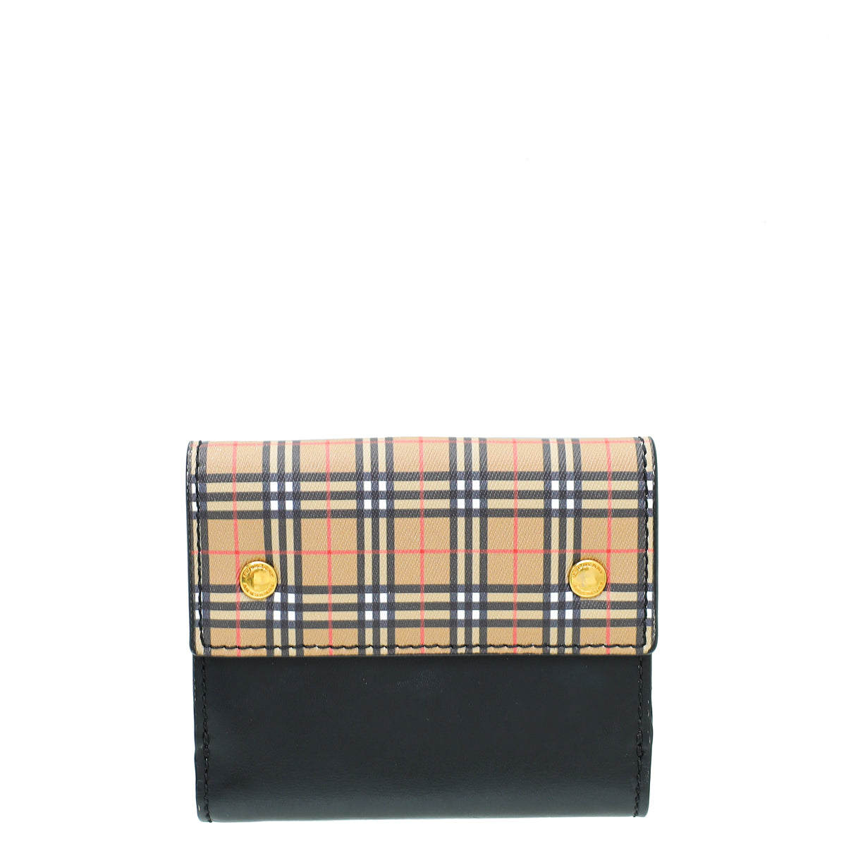 Burberry Black Vintage Check French Small Wallet