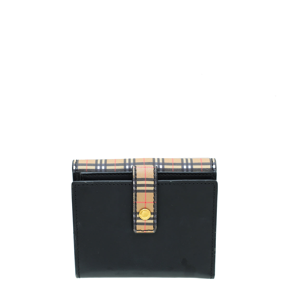 Burberry Black Vintage Check French Small Wallet