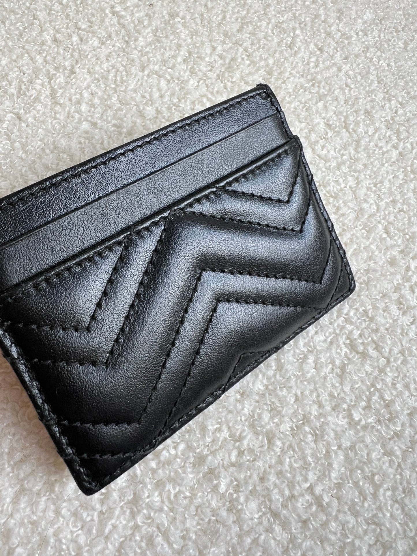 GG Black Marmont Matelassé Card Holder (RRP £235)