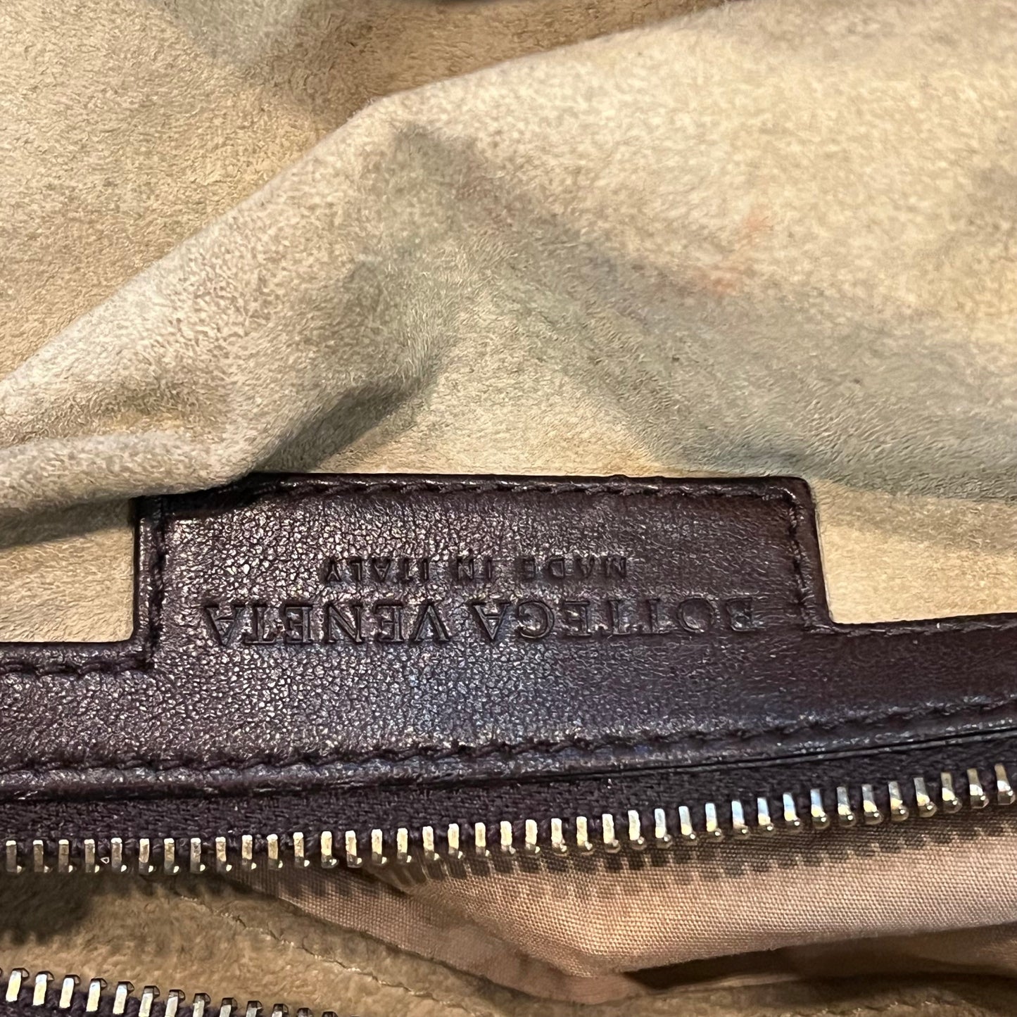 BOTTEGA VENETA Ebano Intrecciato Woven Nappa Leather Satchel Bag