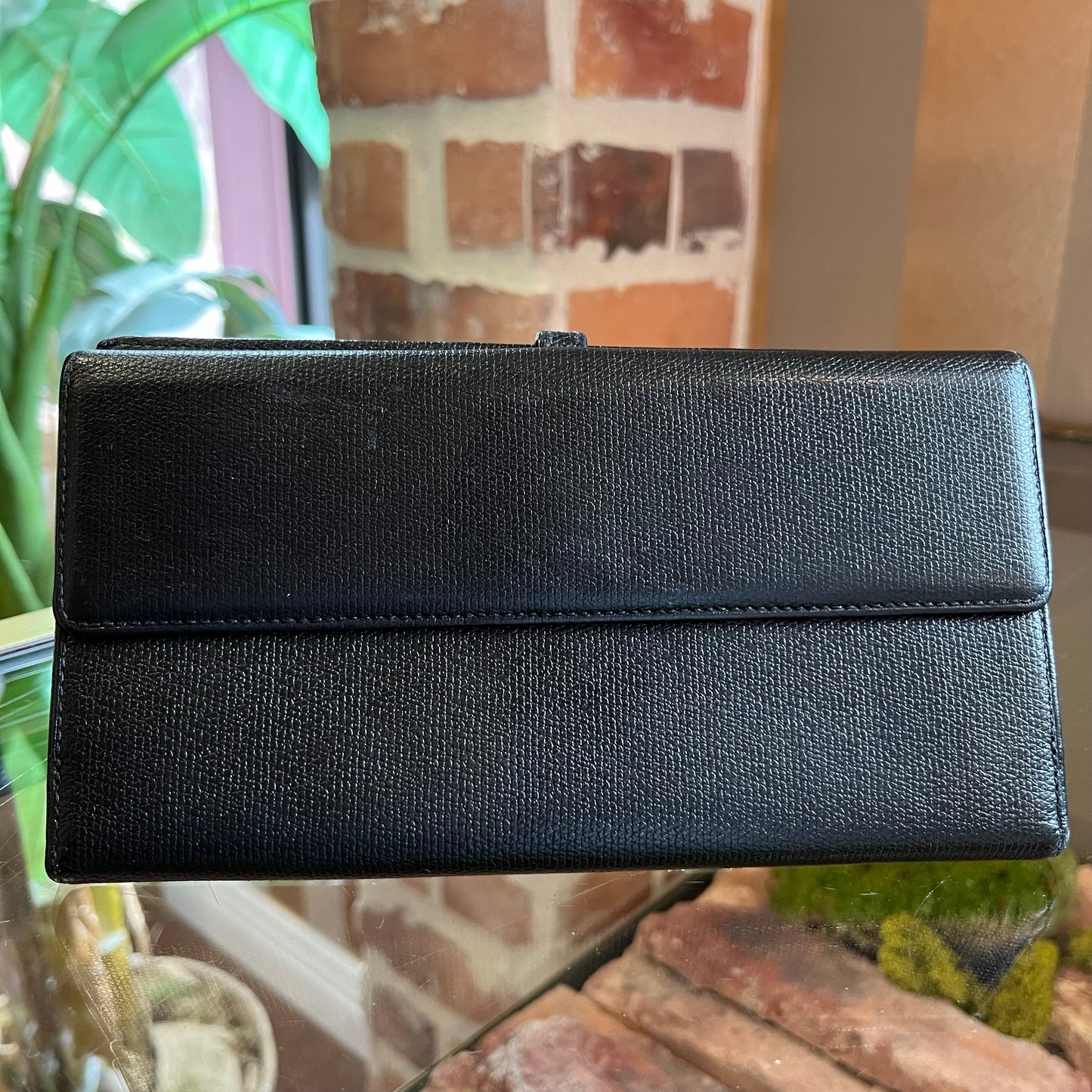 CHANEL Vintage Large Wallet Black  ADI1076