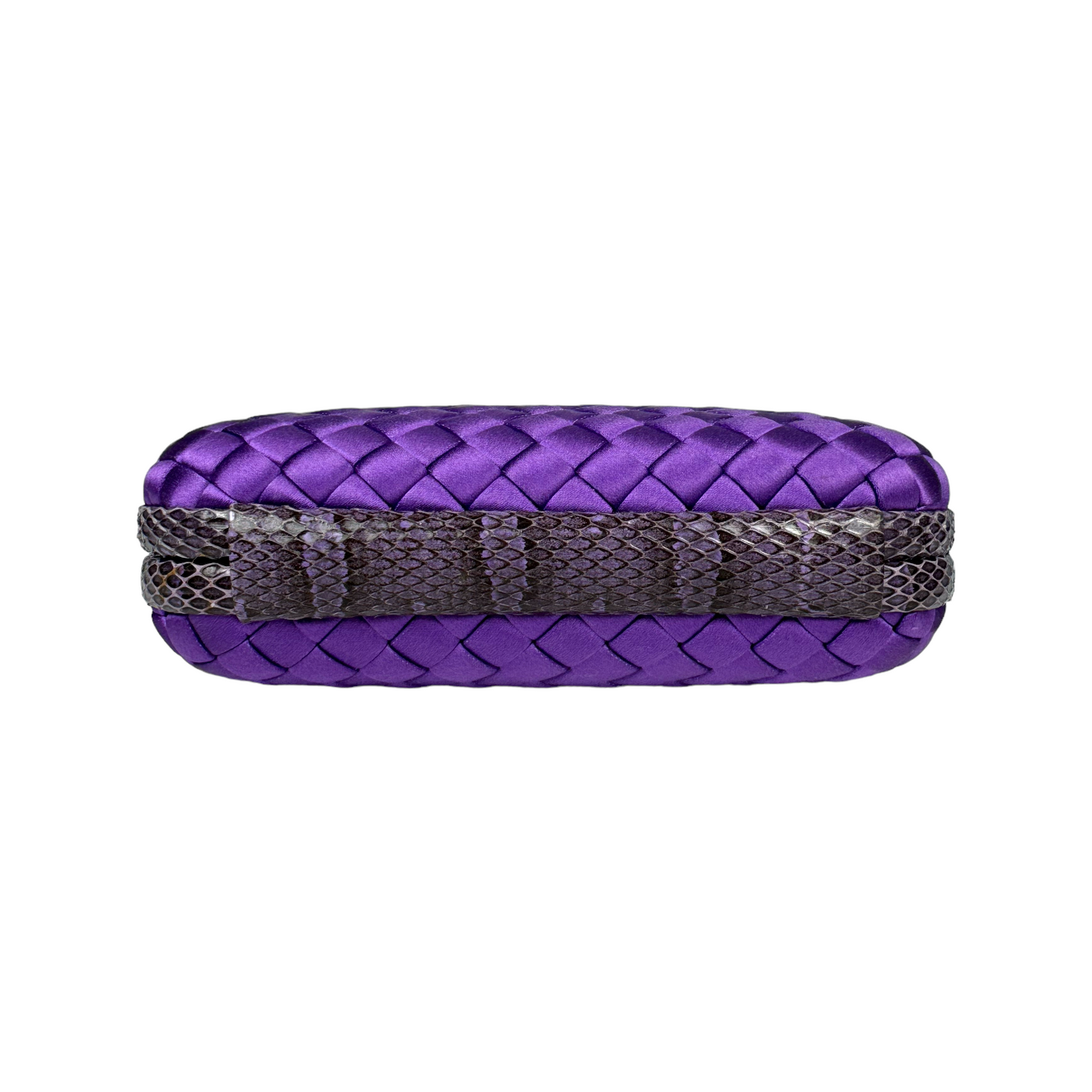 Bottega Veneta Knot Clutch Purple Satin