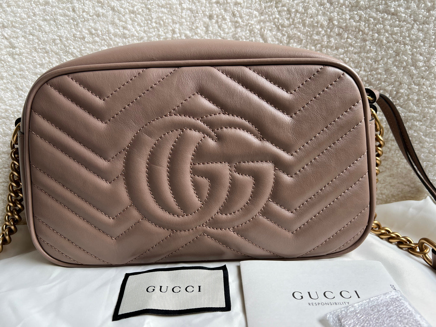 Gucci GG Marmont Dusty Pink Small Shoulder Bag (RRP £1340)