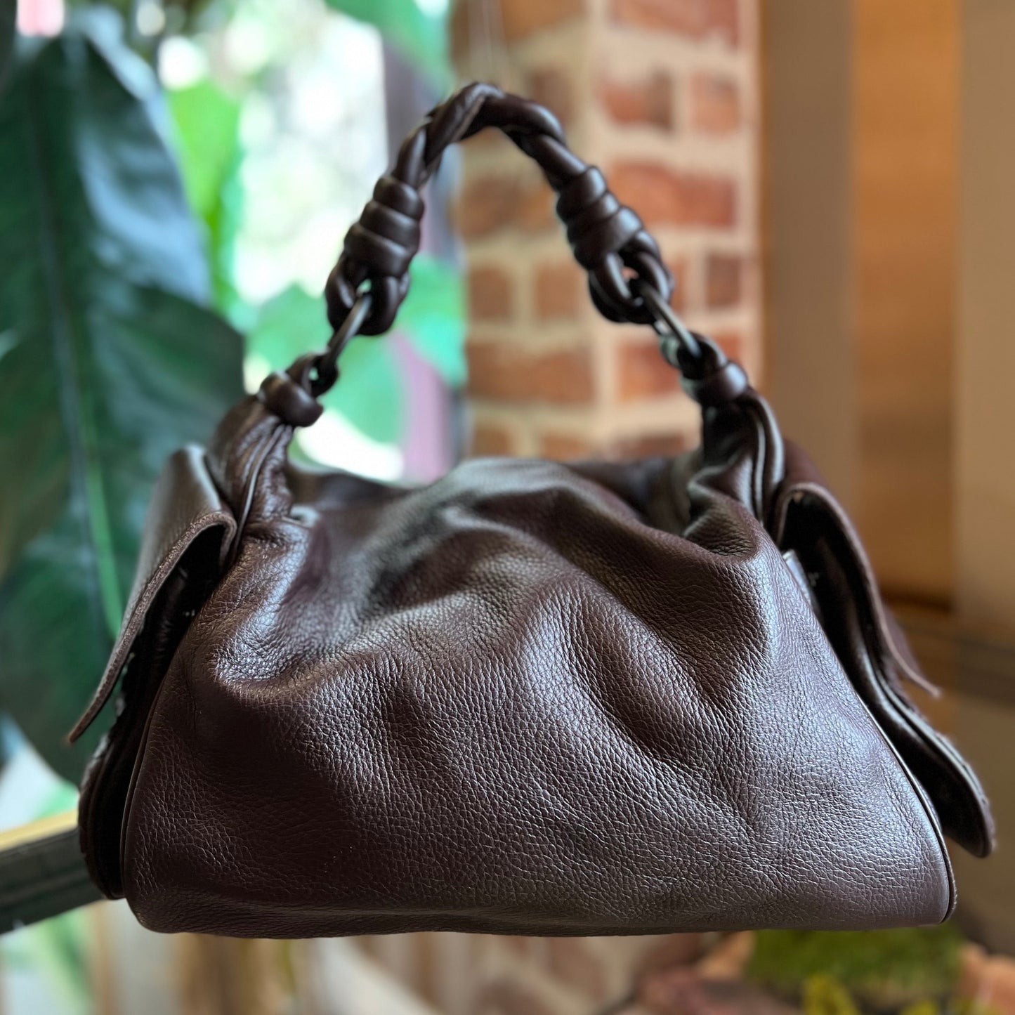 BOTTEGA VENETA Cocker Ebano Leather Cervo Hobo Bag