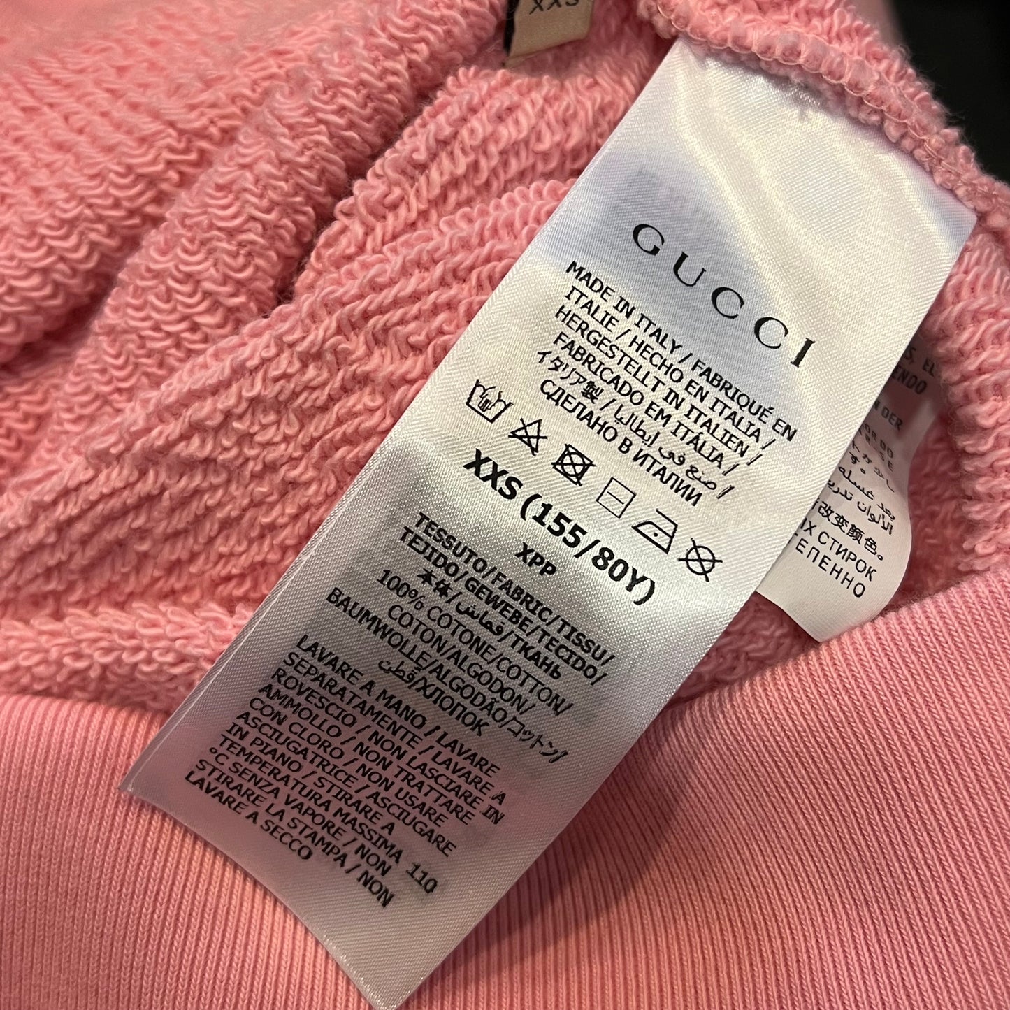 GUCCI Pink Cotton Cherry Gucci Oversized Sweatshirt SZXXS