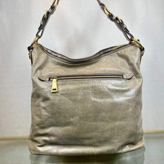 PRADA Fumo Vitello Shine Hobo Bag TS3738