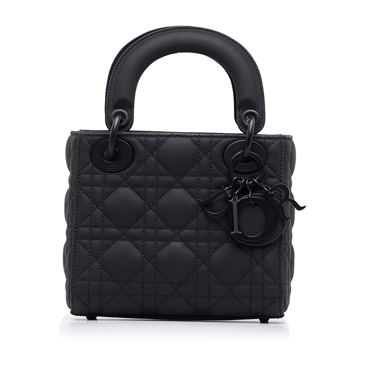 Dior Lady Mini Ultramatte Black Cannage Quilted Leather Black