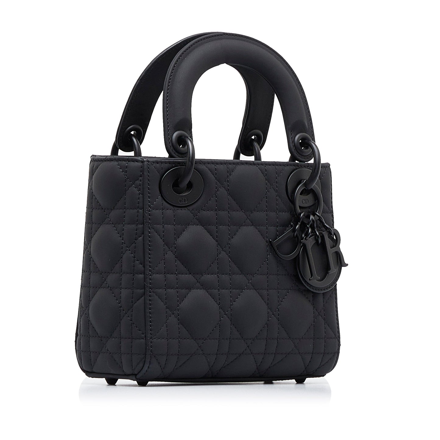 Dior Lady Mini Ultramatte Black Cannage Quilted Leather Black