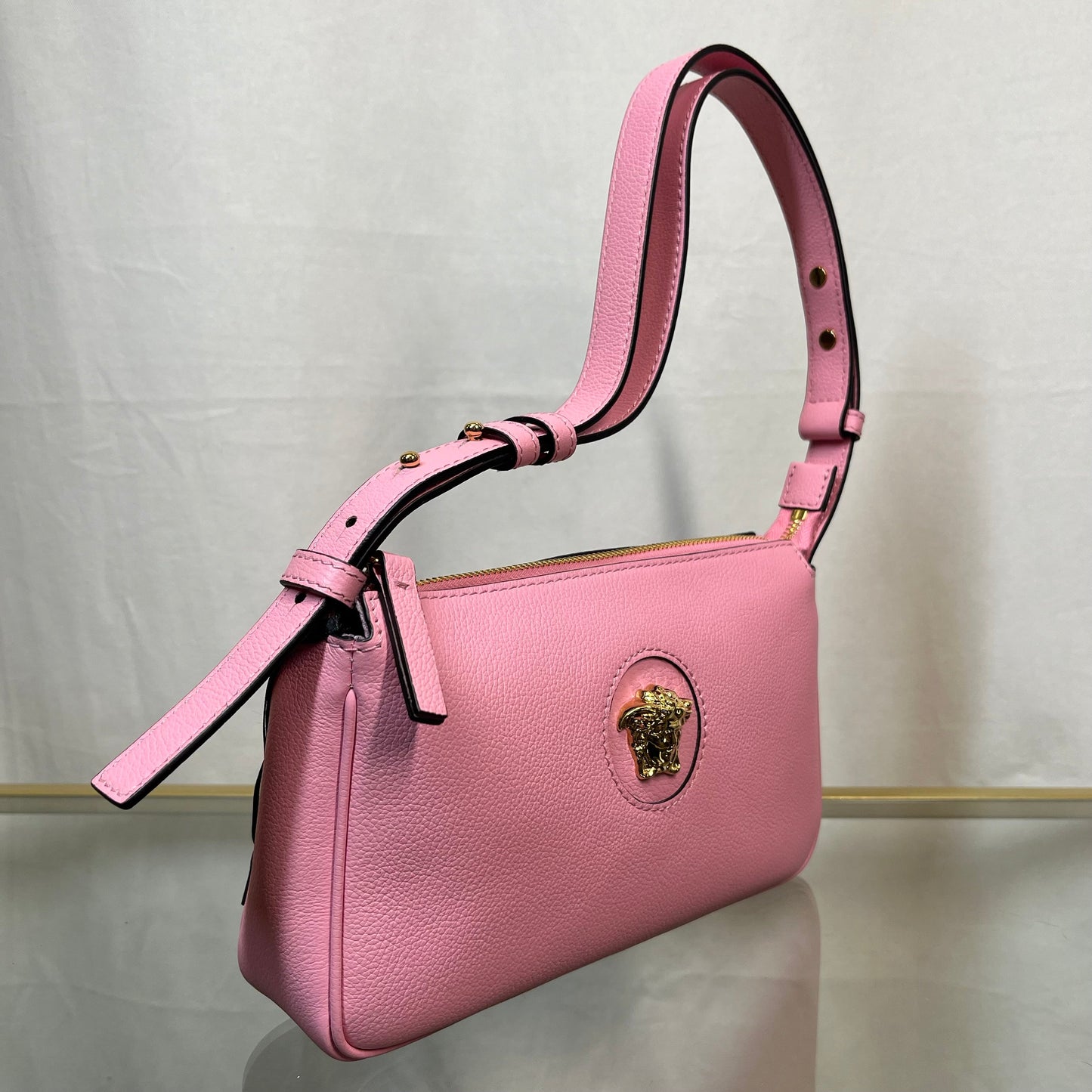 VERSACE La Medusa Leather Pink Shoulder Bag TS3721