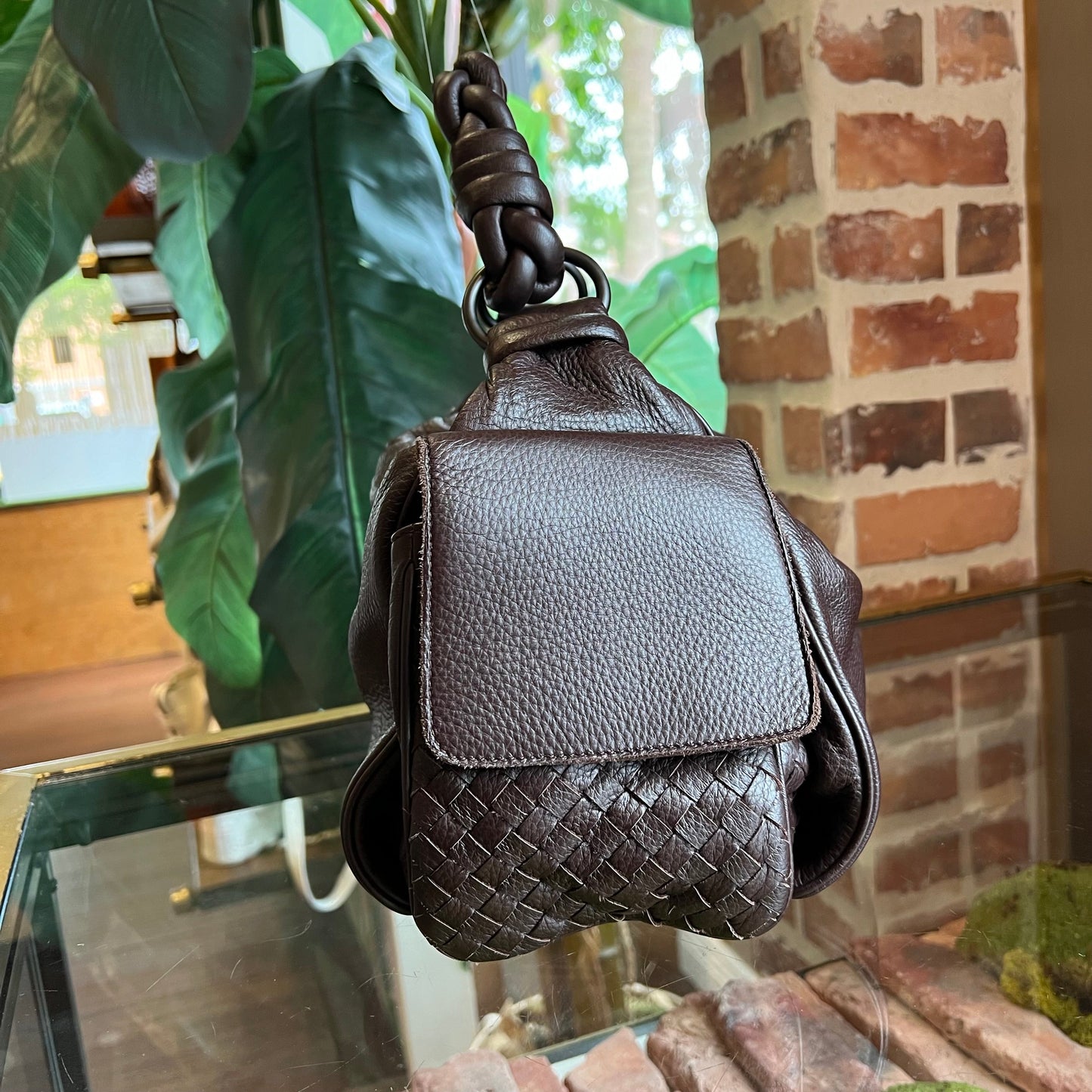 BOTTEGA VENETA Cocker Ebano Leather Cervo Hobo Bag