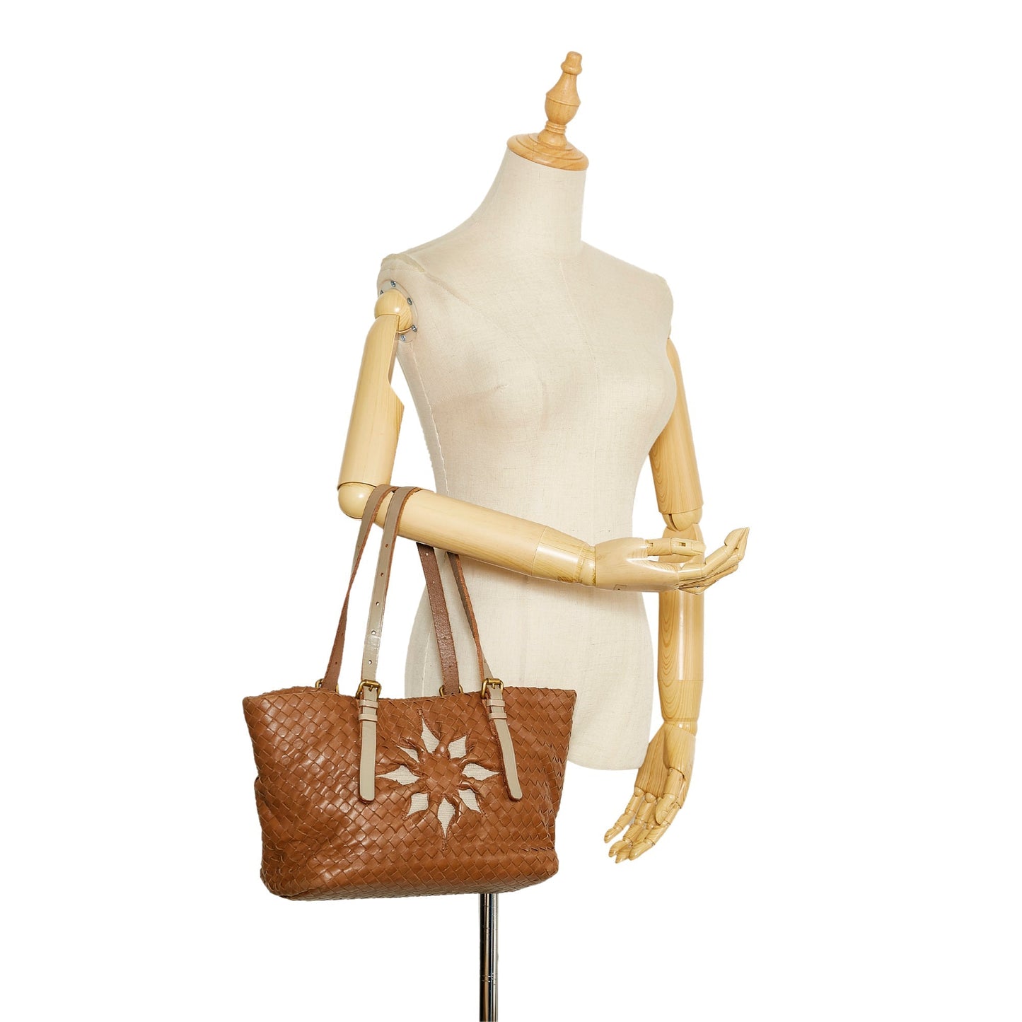 Brown Bottega Veneta Intrecciato Flower Tote