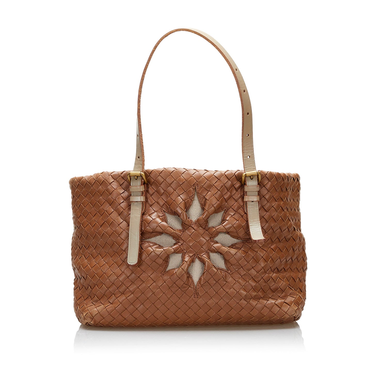 Brown Bottega Veneta Intrecciato Flower Tote