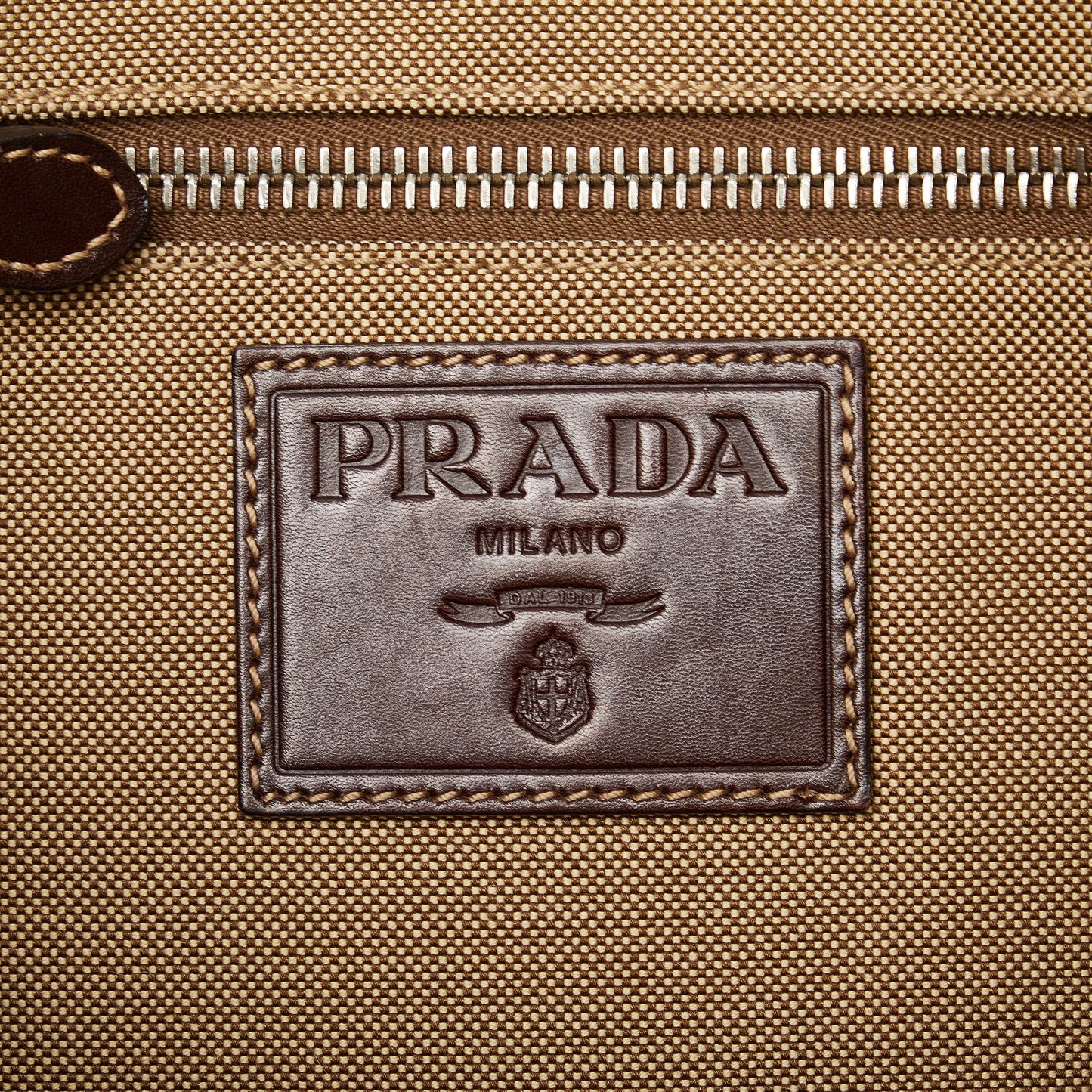 Taupe Prada Canapa Logo Tote