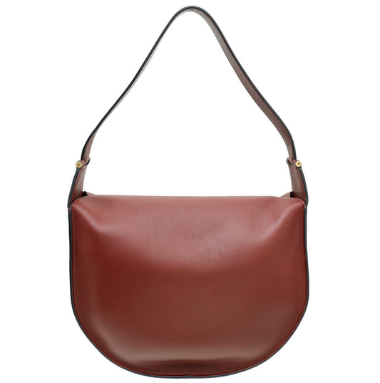 Celine Burgundy Round Flap Bag