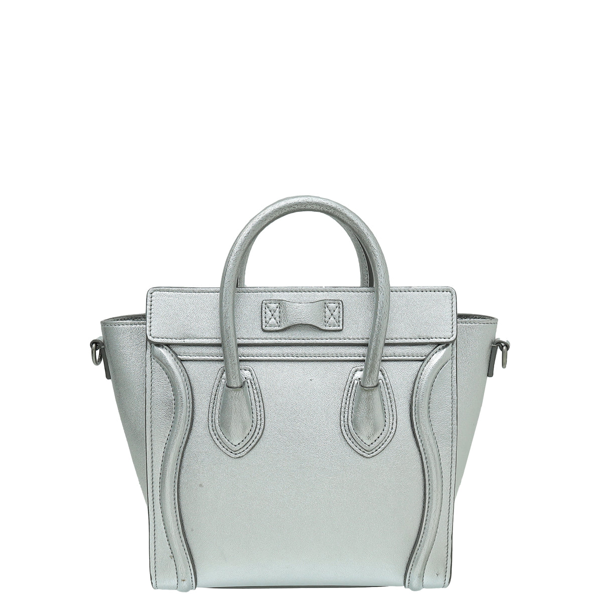 Celine Silver Laminated Nano Luggage Bag