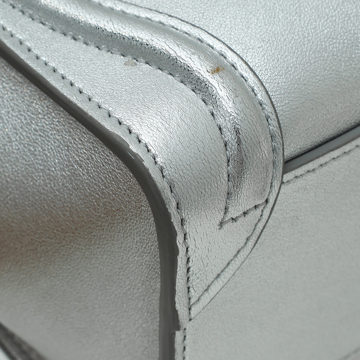 Celine Silver Laminated Nano Luggage Bag