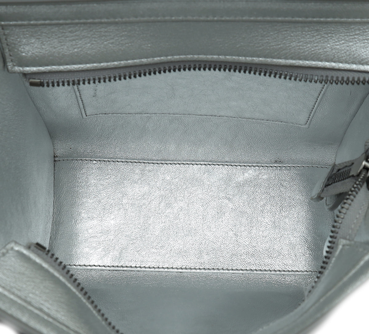 Celine Silver Laminated Nano Luggage Bag