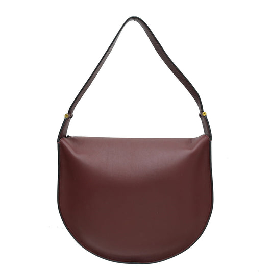 Celine Burgundy Round Flap Bag