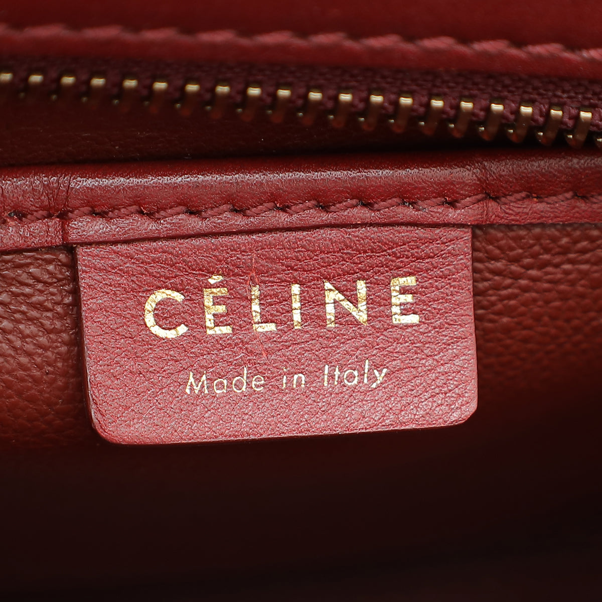 Celine Dark Red Nano Luggage Bag