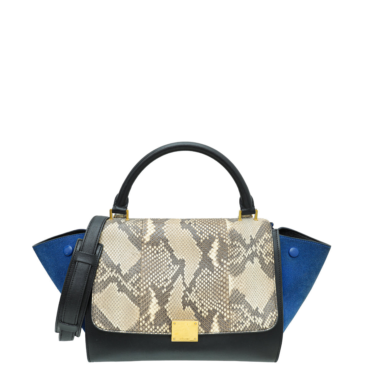 Celine Tricolor Python Trapeze Medium Bag