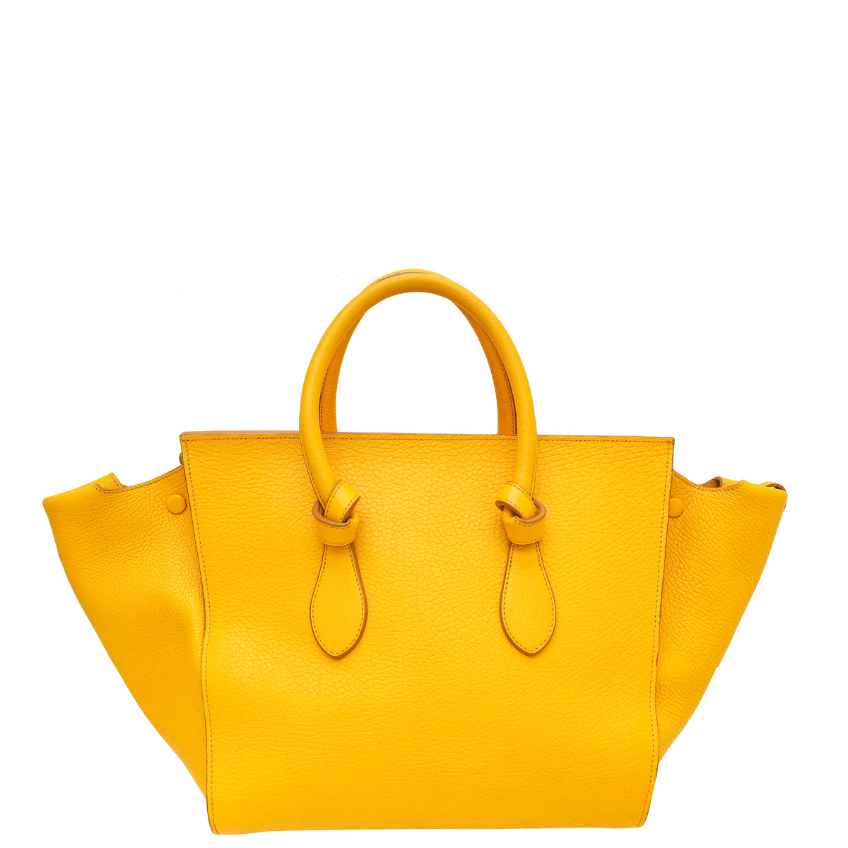 Celine Mustard Yellow Tie Tote Small Bag w/Pouch