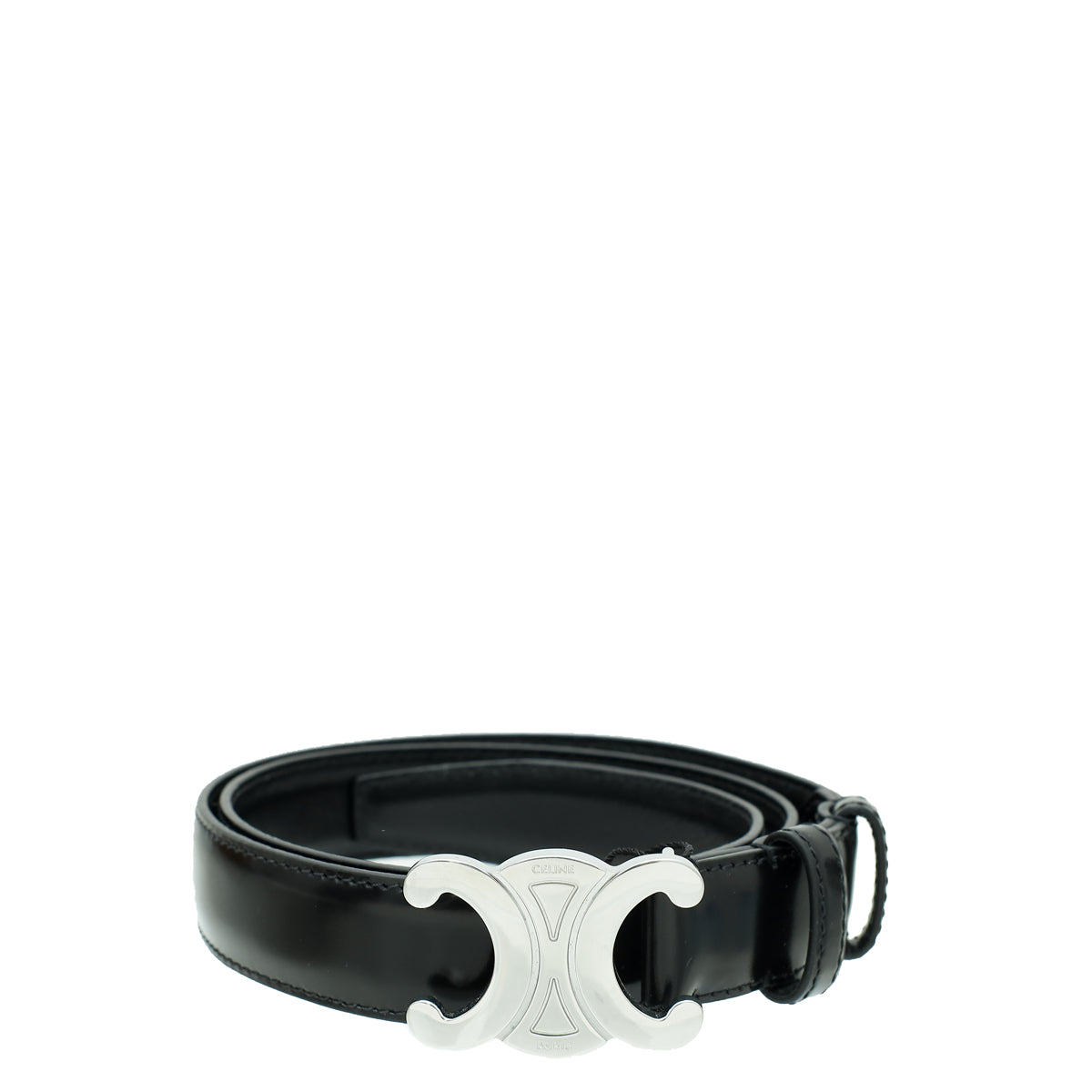 Celine Black Triomphe Buckle Belt