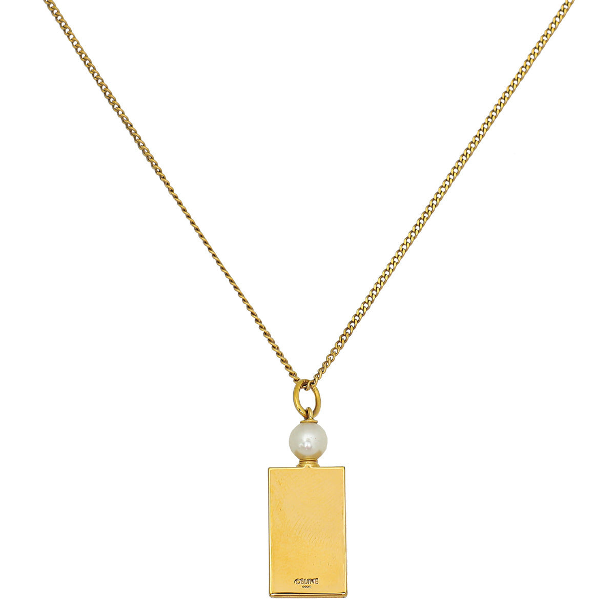 Celine Gold Separable Perfume Pendant Chain Necklace