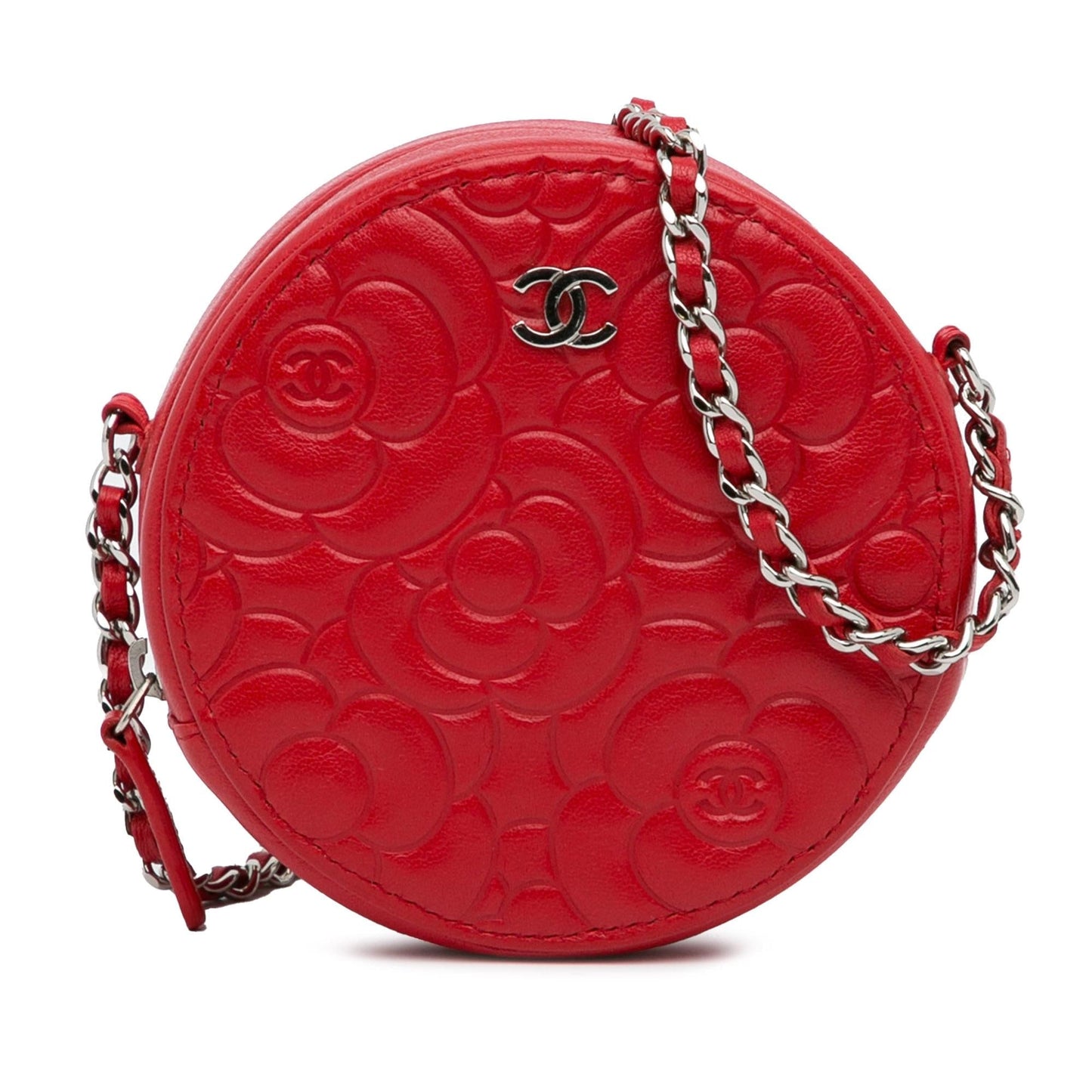 Chanel Goatskin Camellia Round Crossbody (SHG-CAN8CG)