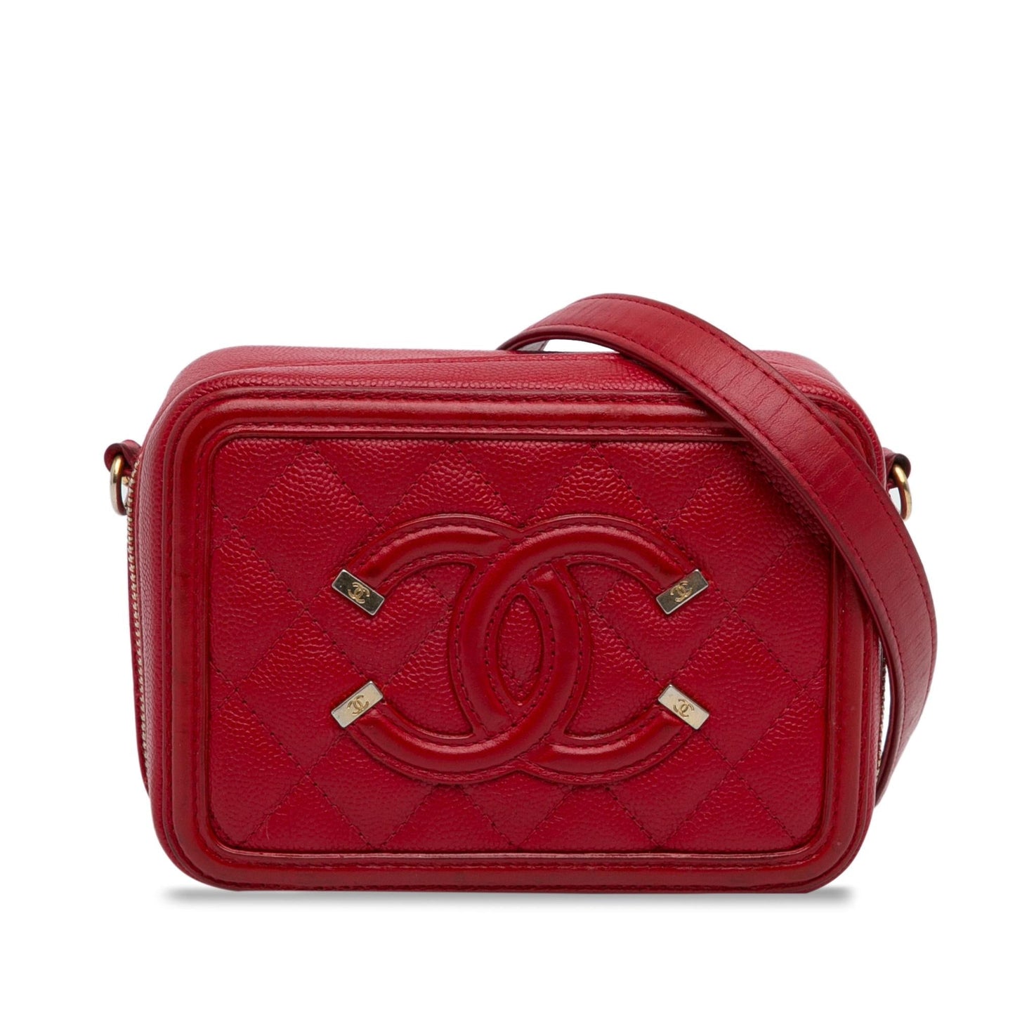 Chanel Mini CC Filigree Caviar Vanity Crossbody (SHG-Xm0DS6)