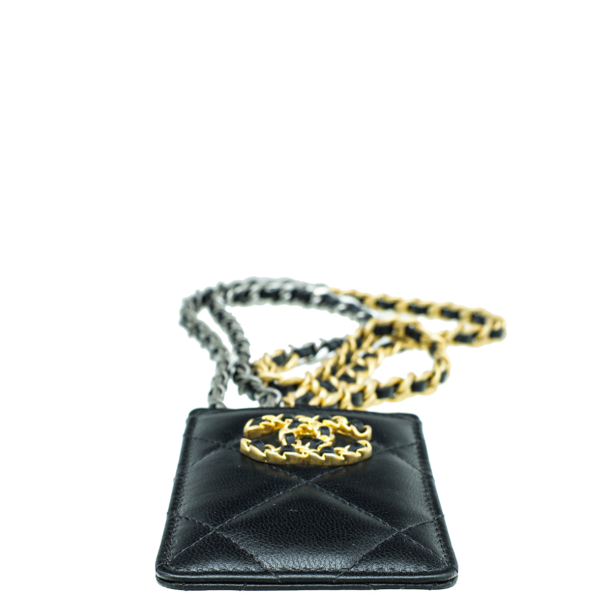 Chanel Black Chanel 19 Card Holder on Chain