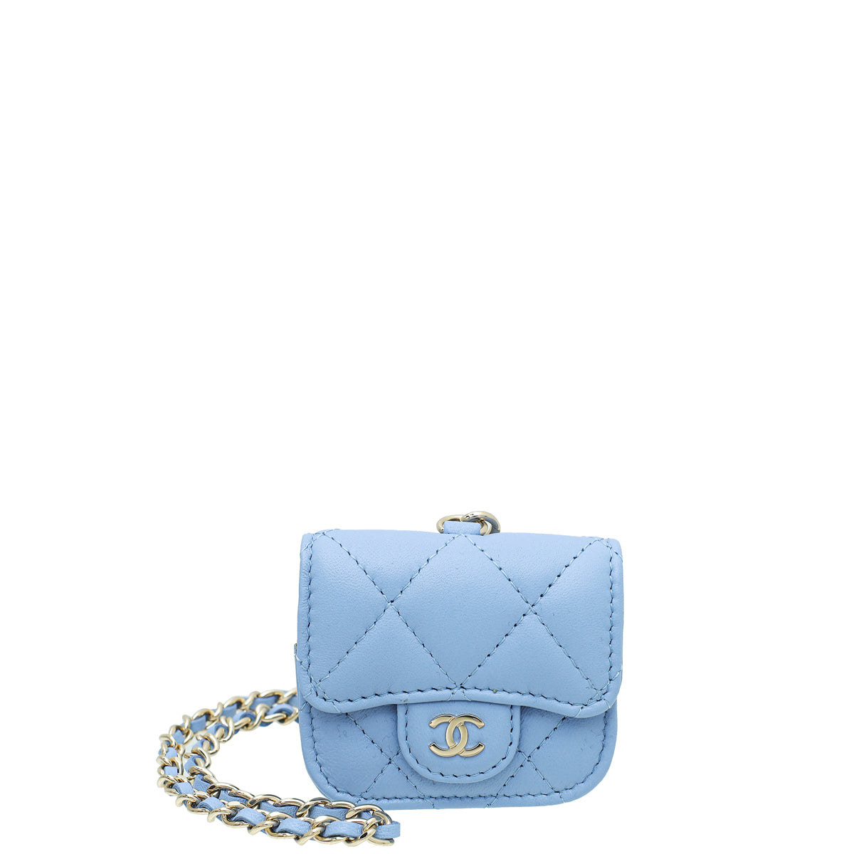 Chanel Sky Blue CC Airpod Chain Case