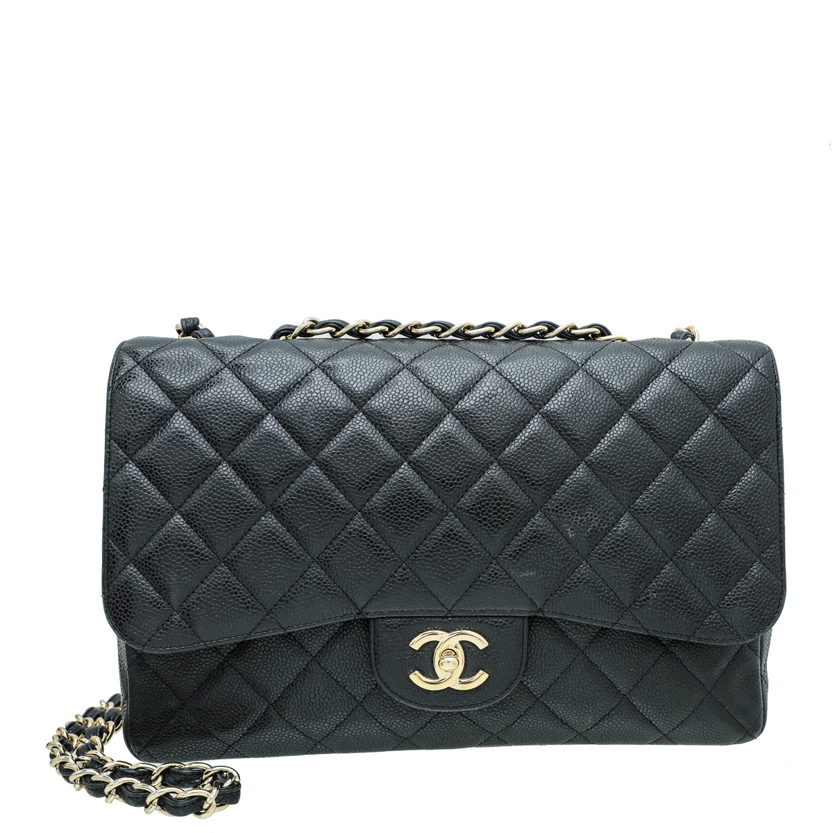 Chanel Black CC Classic Single Flap Jumbo Bag