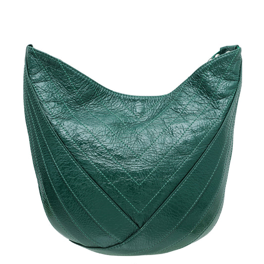 Chanel Green Patent Crumpled CC Droplet Hobo Bag