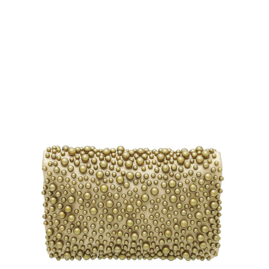 Chanel Metallic Gold Paris-Dubai Pearly Flap Wallet on Chain