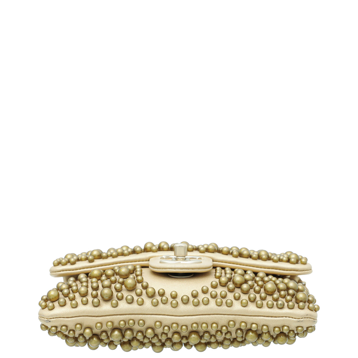 Chanel Metallic Gold Paris-Dubai Pearly Flap Wallet on Chain