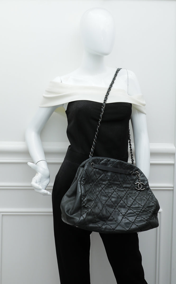 Chanel Black Just Mademoiselle Bowler Medium Bag