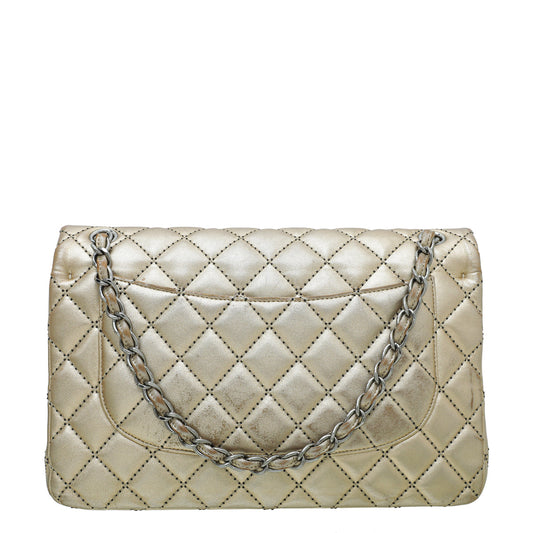 Chanel Gold CC Classic Double Flap Jumbo Bag