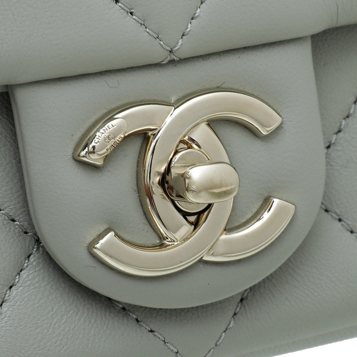 Chanel Grey CC Resin Bi-Color Chain Flap Medium Bag