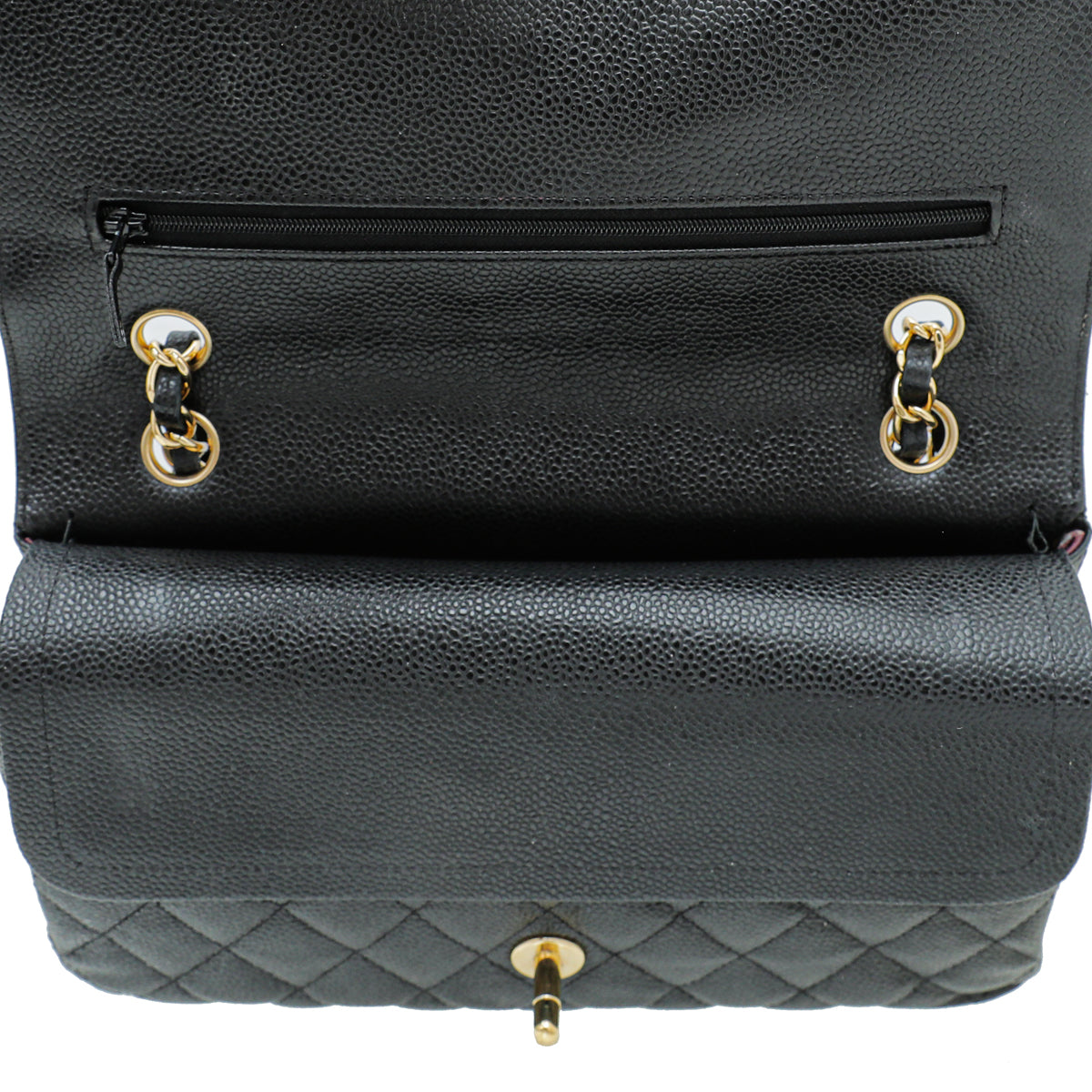 Chanel Black CC Classic Double Flap Medium Bag